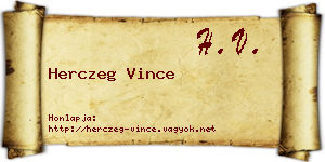 Herczeg Vince névjegykártya